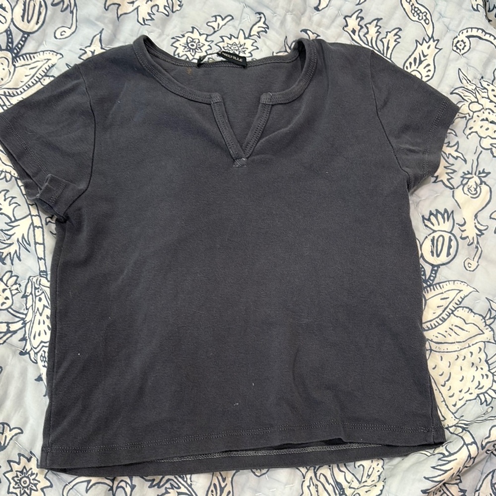 Brandy Melville Dark Blue/Gray Short Sleeve Top
